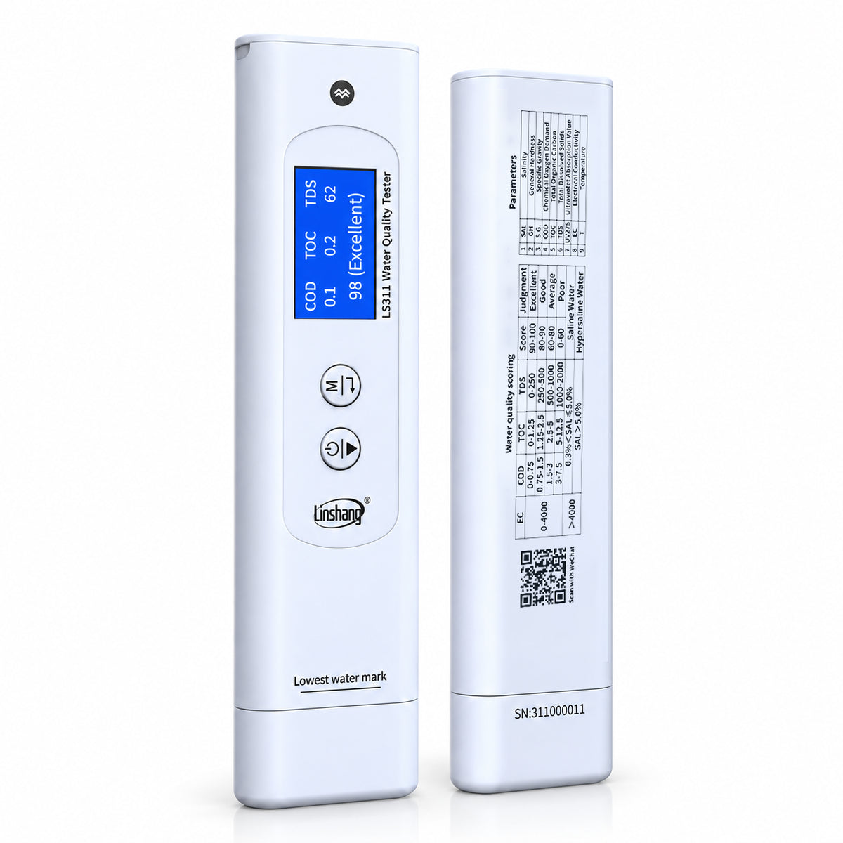 Linshang LS311 color-screen water tester for COD, TOC, TDS, EC and salinity