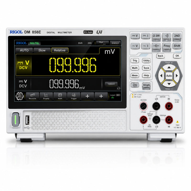 RIGOL DM858 5½-digit bench multimeter with 7-inch touchscreen