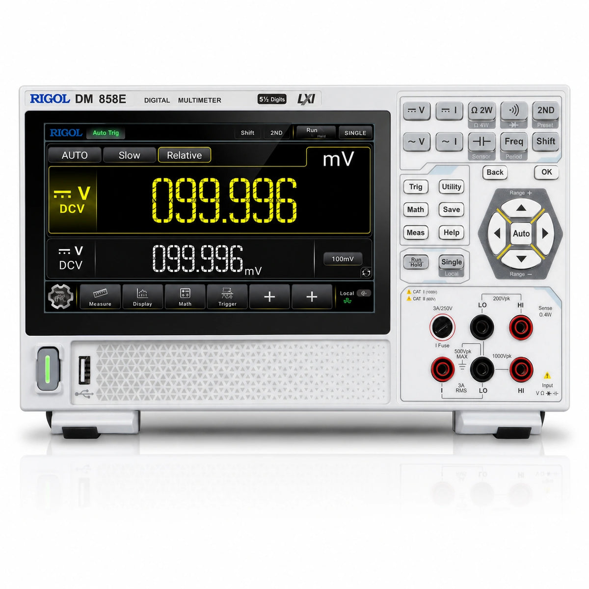 RIGOL DM858 5½-digit bench multimeter with 7-inch touchscreen