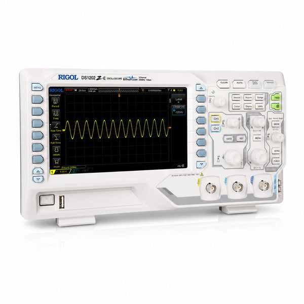RIGOL DS1202Z-E 200 MHz oscilloscope displaying two waveforms