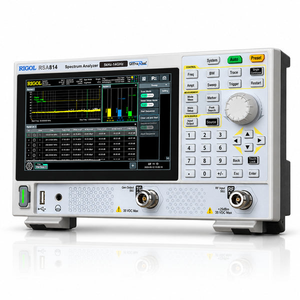 RIGOL RSA800 Series real-time spectrum analyzer with 7-inch touchscreen and tracking generator