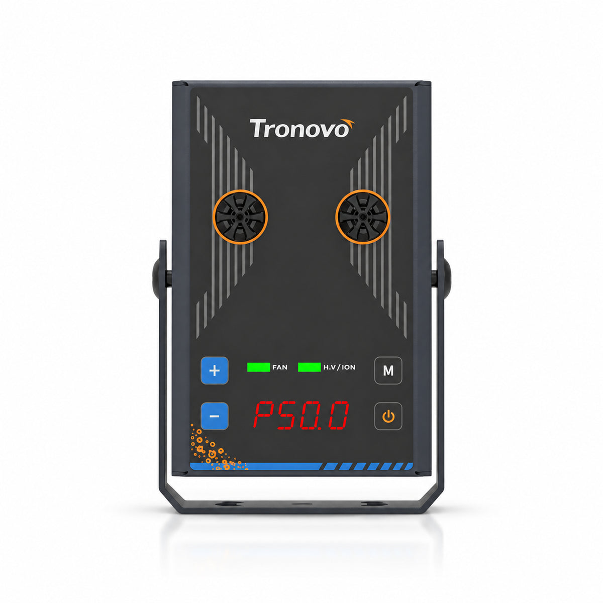 TRONOVO DS931P fanless pulsed DC static eliminator with dual discharge modules and adjustable mounting bracket