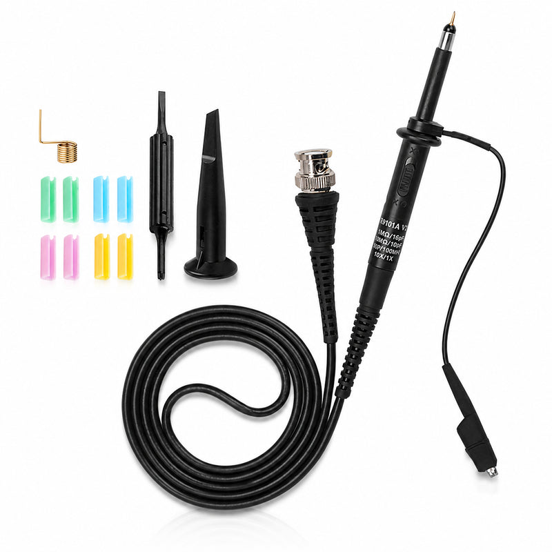 TRONOVO TR9101A 100MHz 1X/10X oscilloscope probe with BNC connector and accessory kit