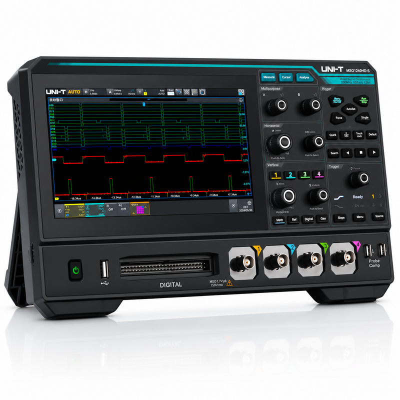 UNI-T MSO1000HD Series 12-bit tablet oscilloscope with up to 250 MHz bandwidth