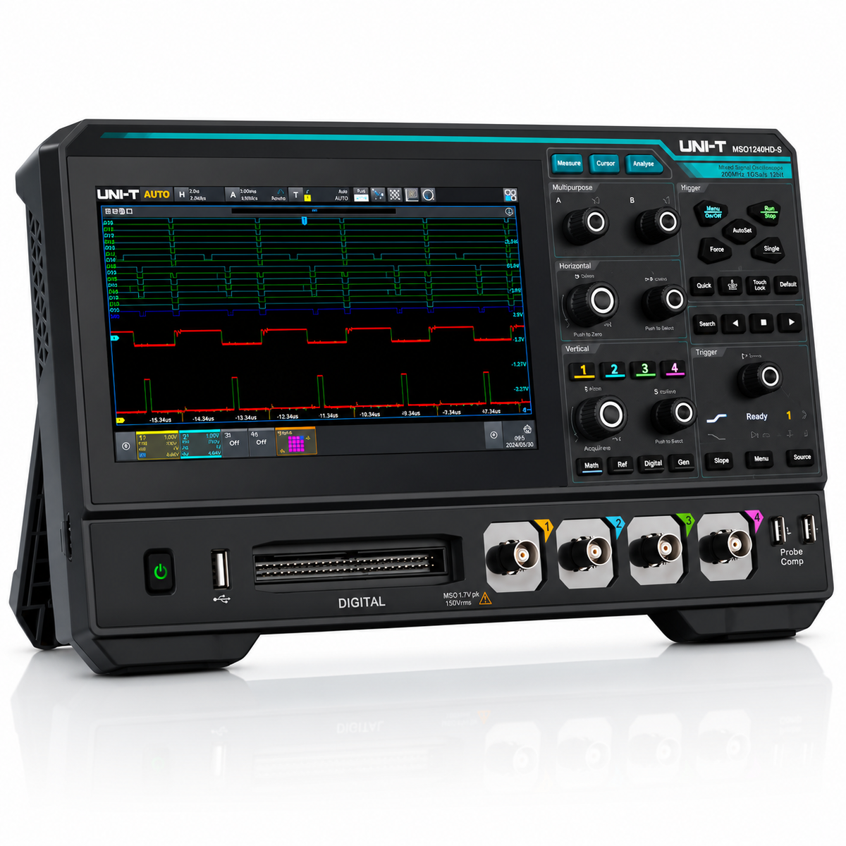 UNI-T MSO1000HD Series 12-bit tablet oscilloscope with up to 250 MHz bandwidth